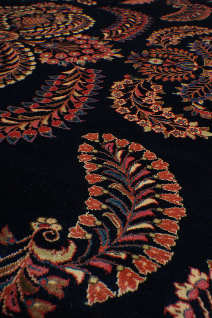 7 x 11 Royal Blue Fine Persian Lilihan Sarouk Rug 72309