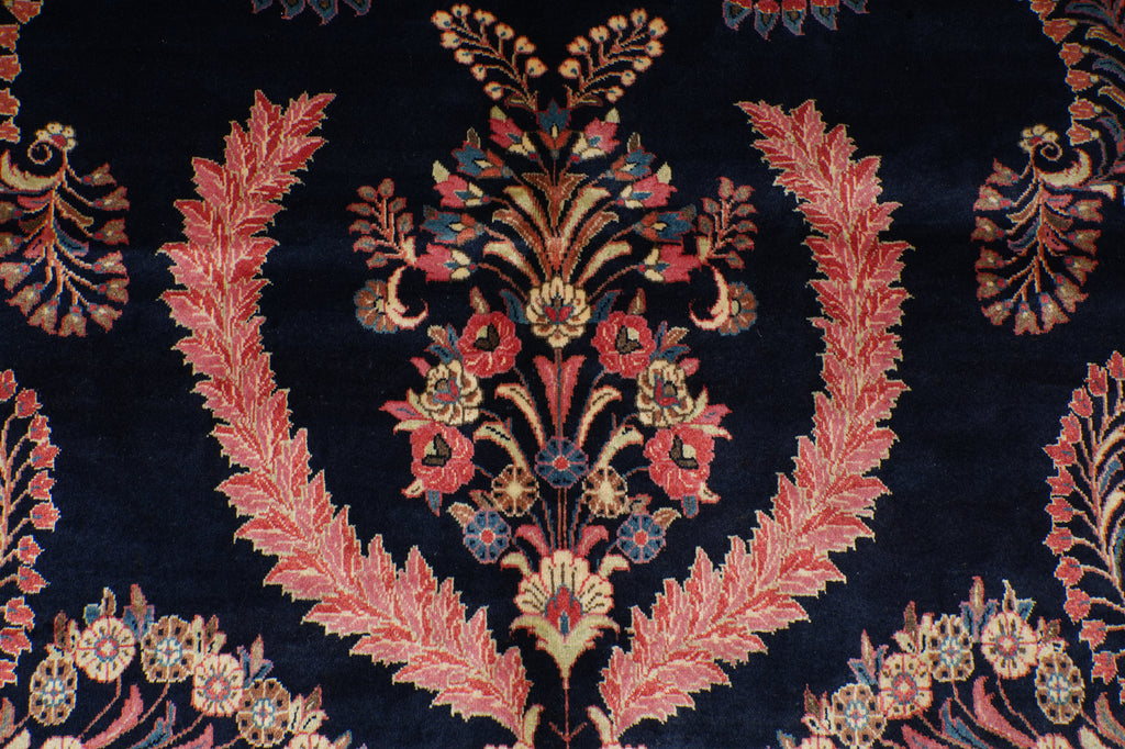 7 x 11 Royal Blue Fine Persian Lilihan Sarouk Rug 72309
