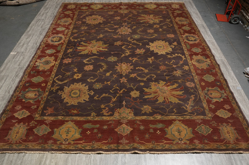 10 x 13 Hand-Knotted Jaipur Rug Brown #PIX-17376