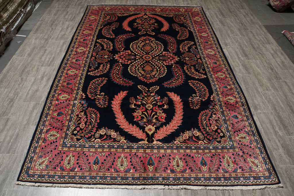 7 x 11 Royal Blue Fine Persian Lilihan Sarouk Rug 72309