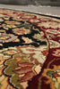 Load image into Gallery viewer, 6 x 6 Round Handmade Wool Rug Black Burgundy #F-4207