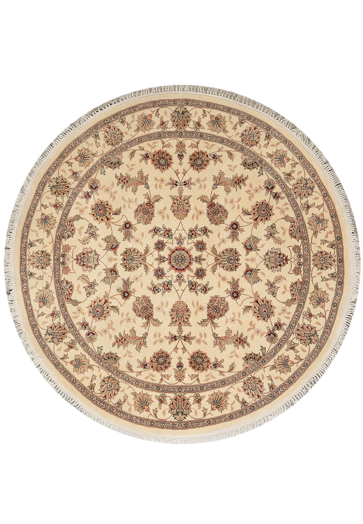 5 x 5 Round Handmade Wool Agra Round Contemporary Design Rug