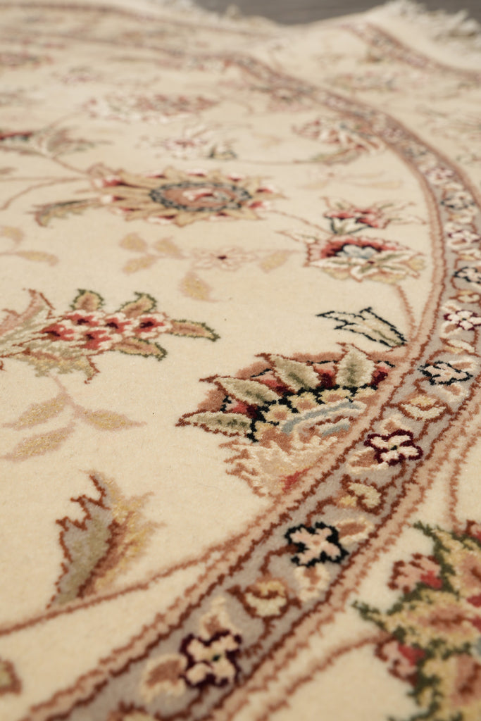 5 x 5 Round Handmade Wool Agra Round Contemporary Design Rug #F-4208