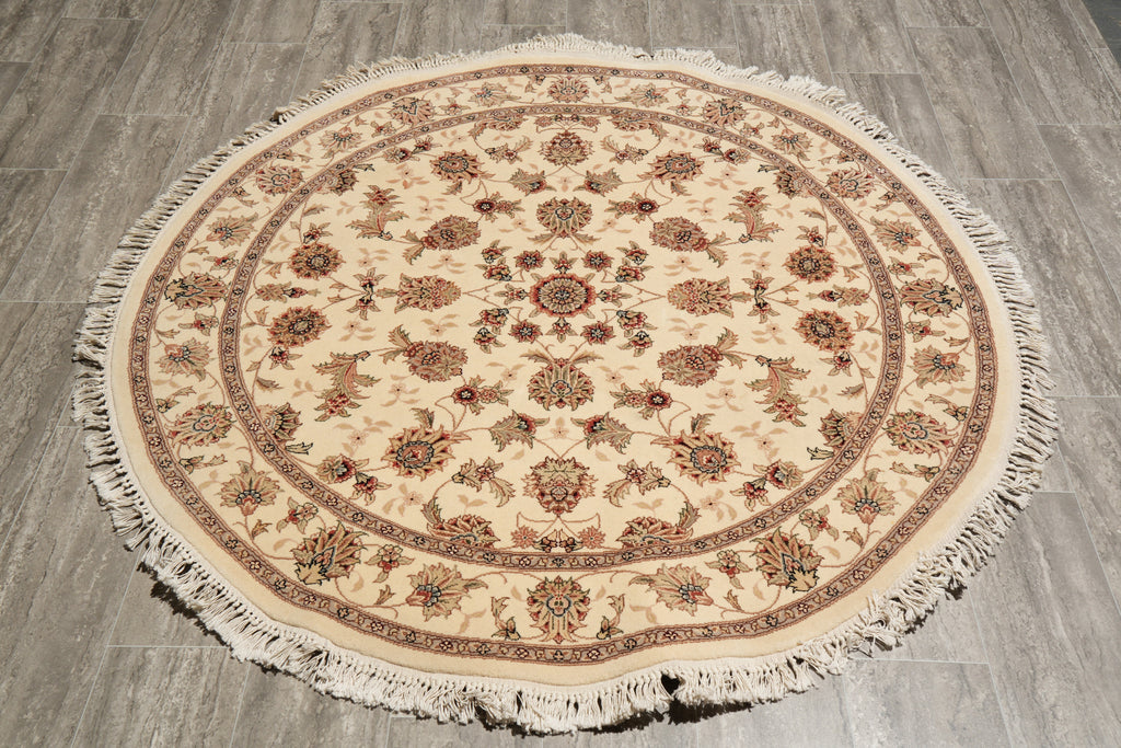 5 x 5 Round Handmade Wool Agra Round Contemporary Design Rug