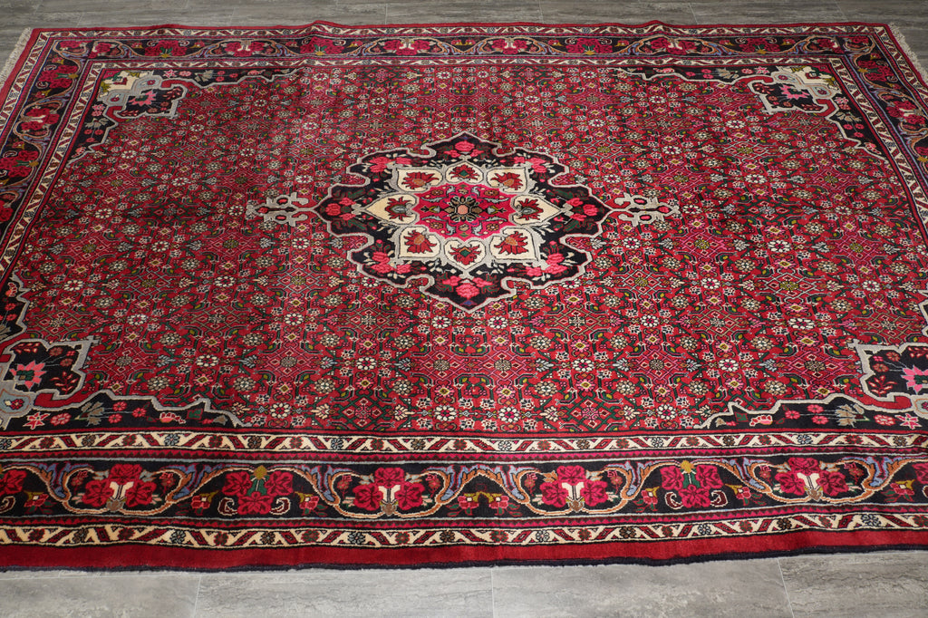 6.8 x 10.9 Salmon Red Fine Persian Bijar Rug 72412