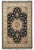 Load image into Gallery viewer, 5.9 x 8.9 Quality Wool And Silk Tabriz Rug Fancy Black #PIX-10568