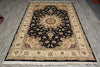 Load image into Gallery viewer, 5.9 x 8.9 Quality Wool And Silk Tabriz Rug Fancy Black #PIX-10568