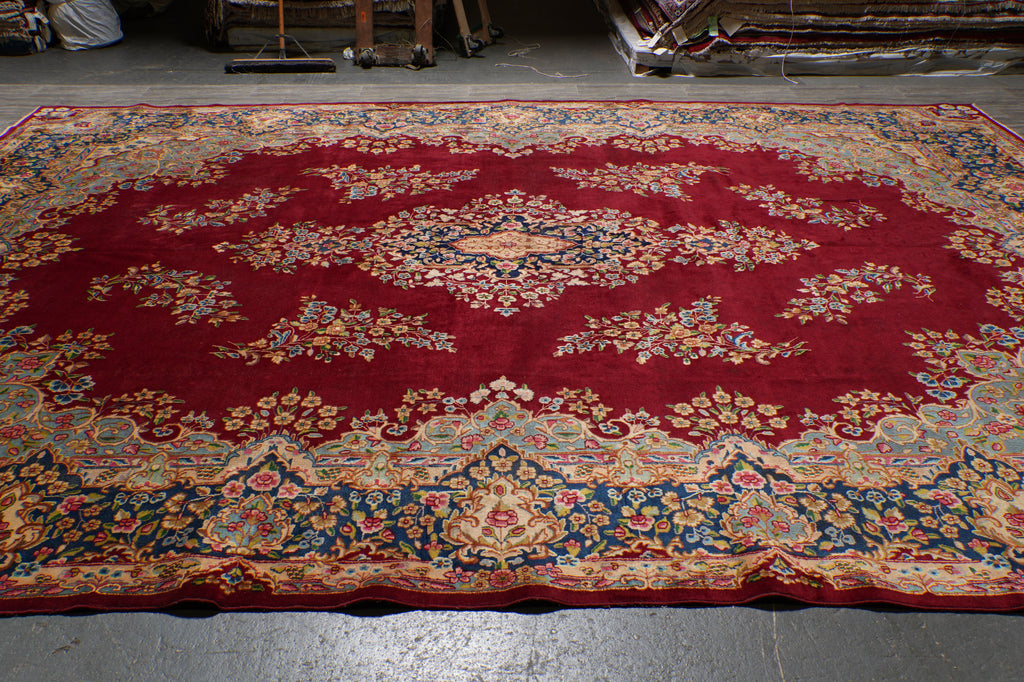 11.8 x 16.6 Old Persian Kerman Rug Clearance Sale