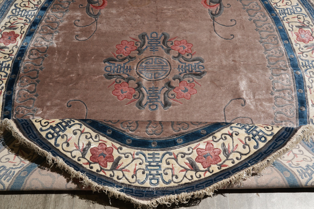 6 x 9 Oval Handmade Chinese Bejng Rug Bamboo Silk #F-4213