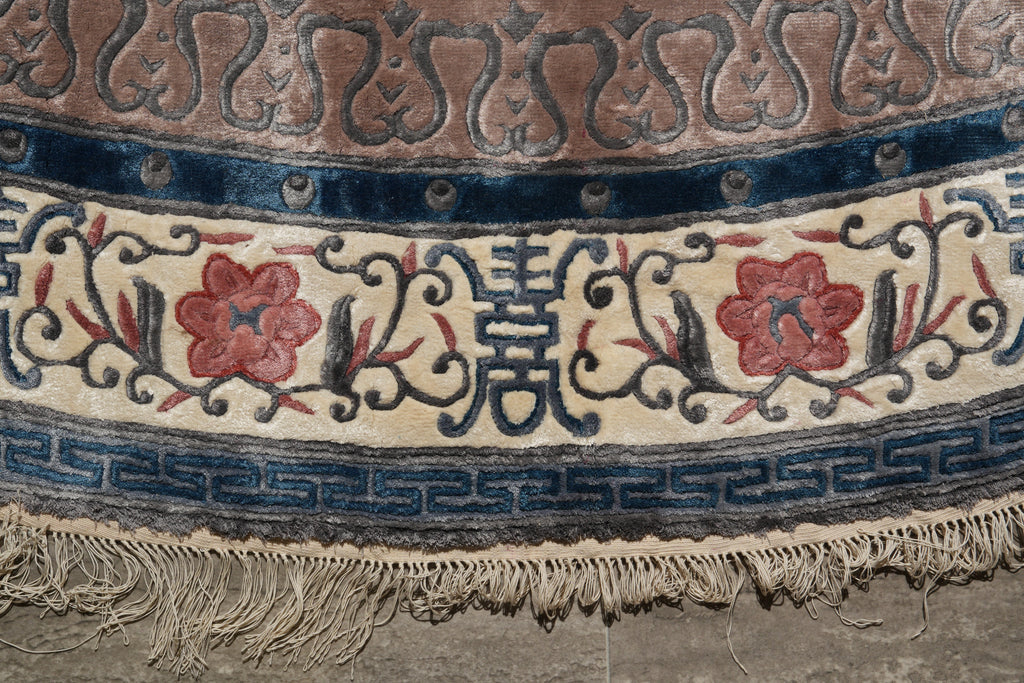 6 x 9 Oval Handmade Chinese Bejng Rug Bamboo Silk #F-4213