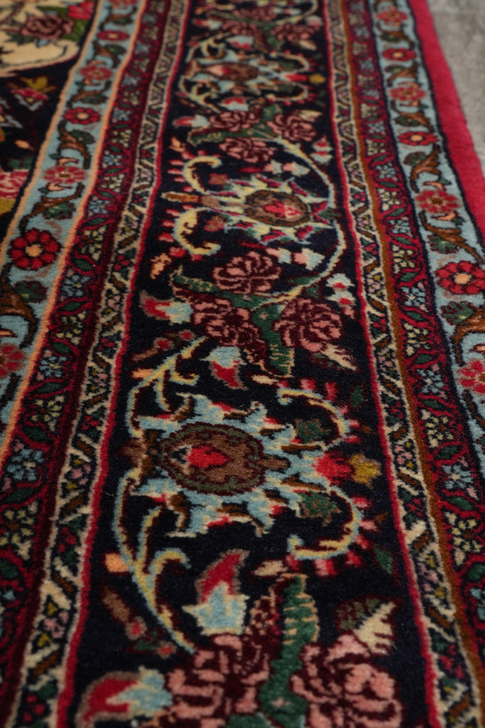 7 x 10.7 Ivory Fine Persian Floral Bijar Rug 72408