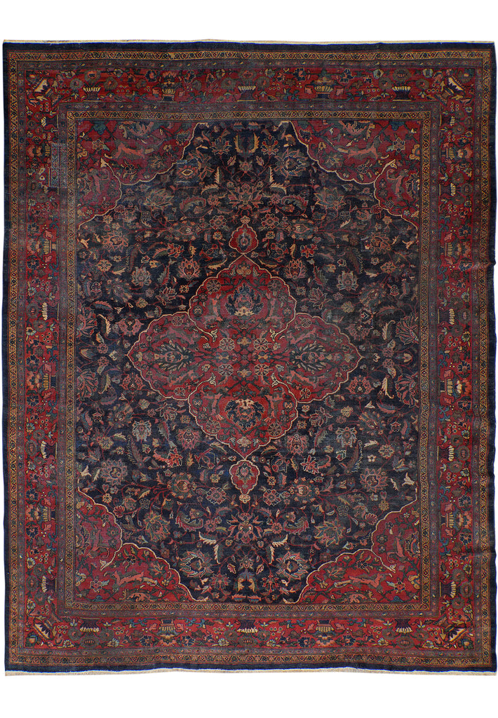 9.10 x 12.9 Antique Persian Estate Rug Blue