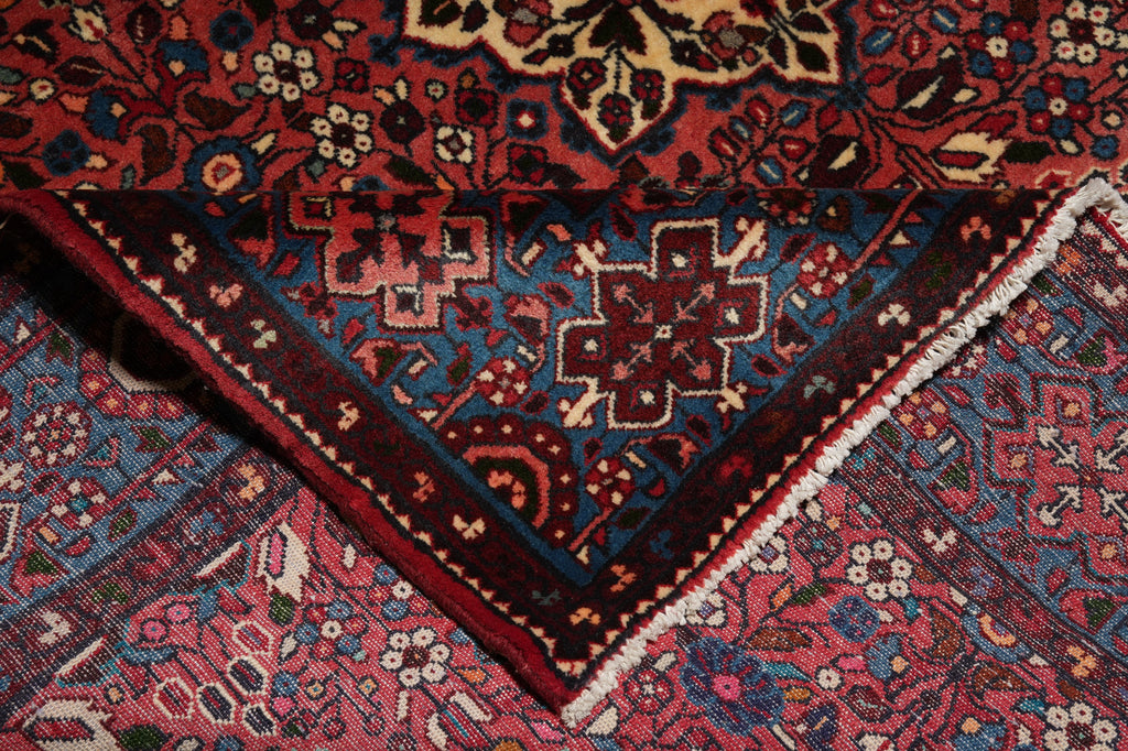 6.8 x 6.8 Red Fine Persian Lilihan Sarouk Rug 72382