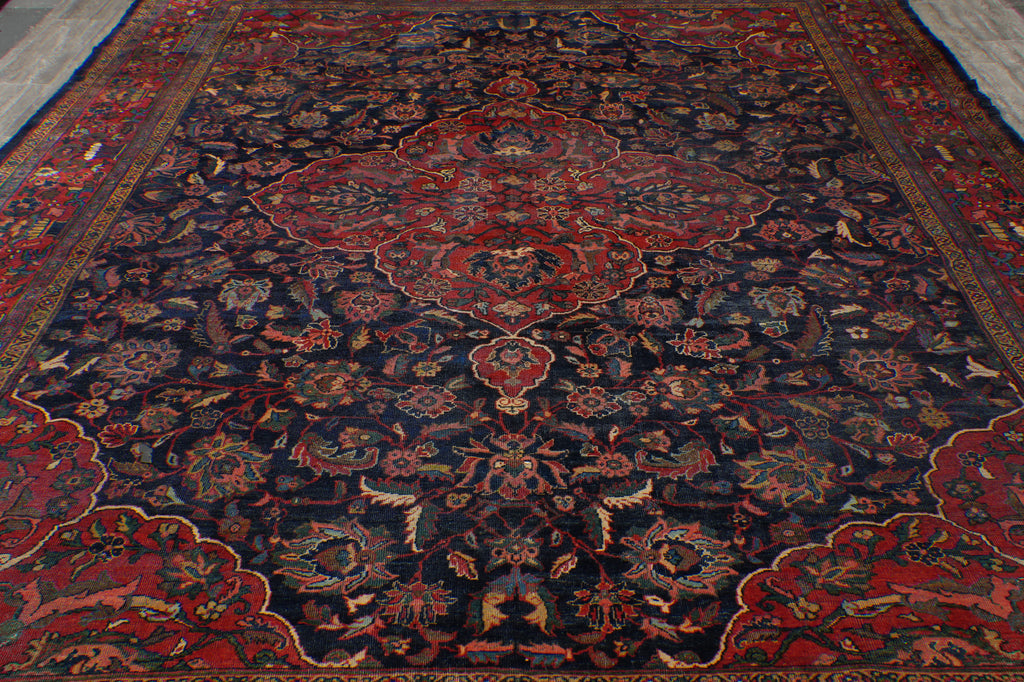 10 x 12.9 Antique Persian Estate Rug Blue #PIX-23971