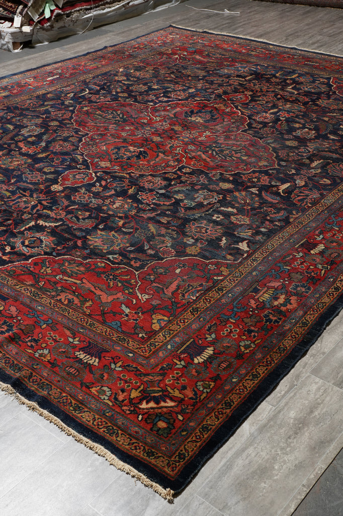 10 x 12.9 Antique Persian Estate Rug Blue #PIX-23971