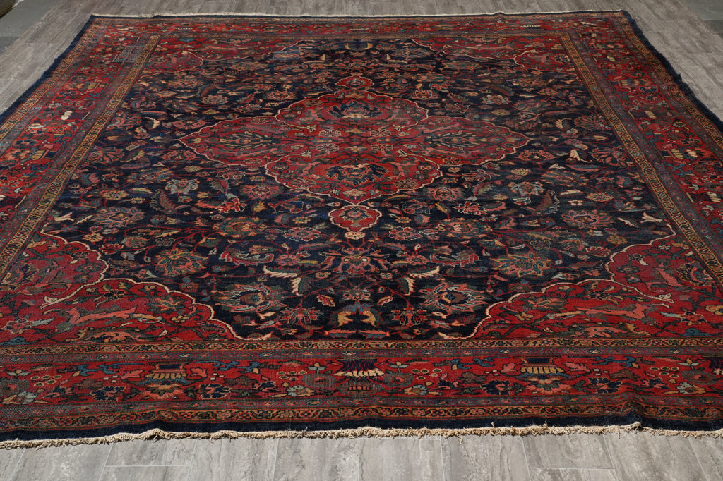 10 x 12.9 Antique Persian Estate Rug Blue #PIX-23971