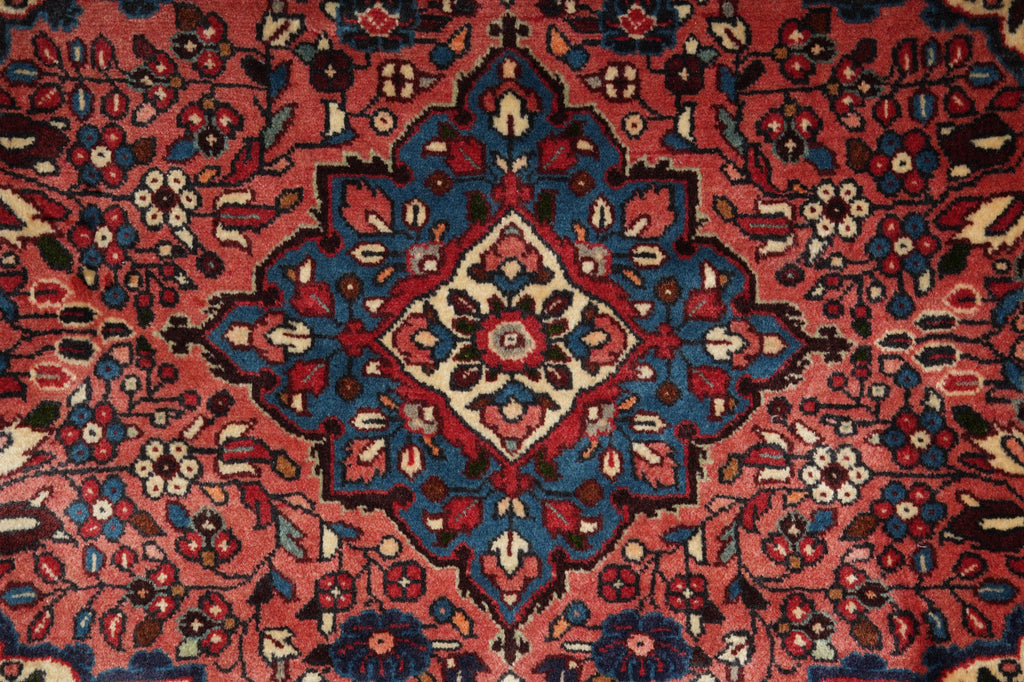 6.8 x 6.8 Red Fine Persian Lilihan Sarouk Rug 72382