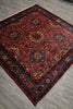 Load image into Gallery viewer, 6.8 x 6.8 Red Fine Persian Lilihan Sarouk Rug 72382