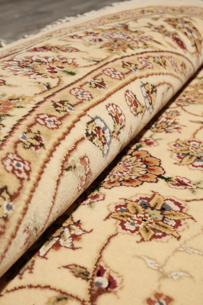 5 x 5 Round Wool and Silk High Quality Handmade Elegant Rug #F-4215