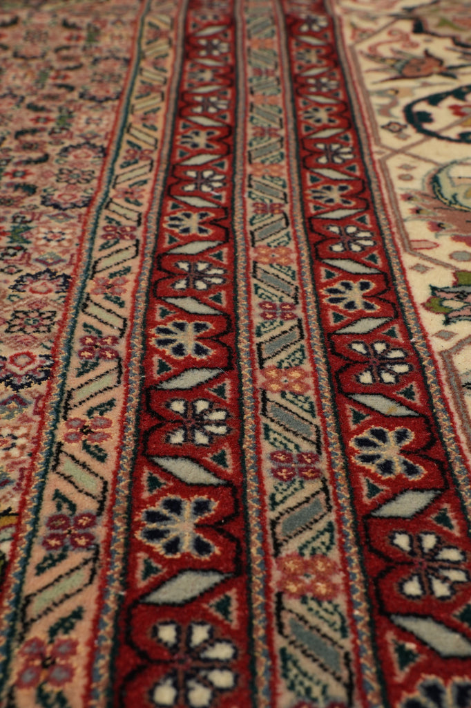 13.3 x 16.6 Fine Wool and Silk on Silk Mahi Tabriz Rug Green #PIX-5767