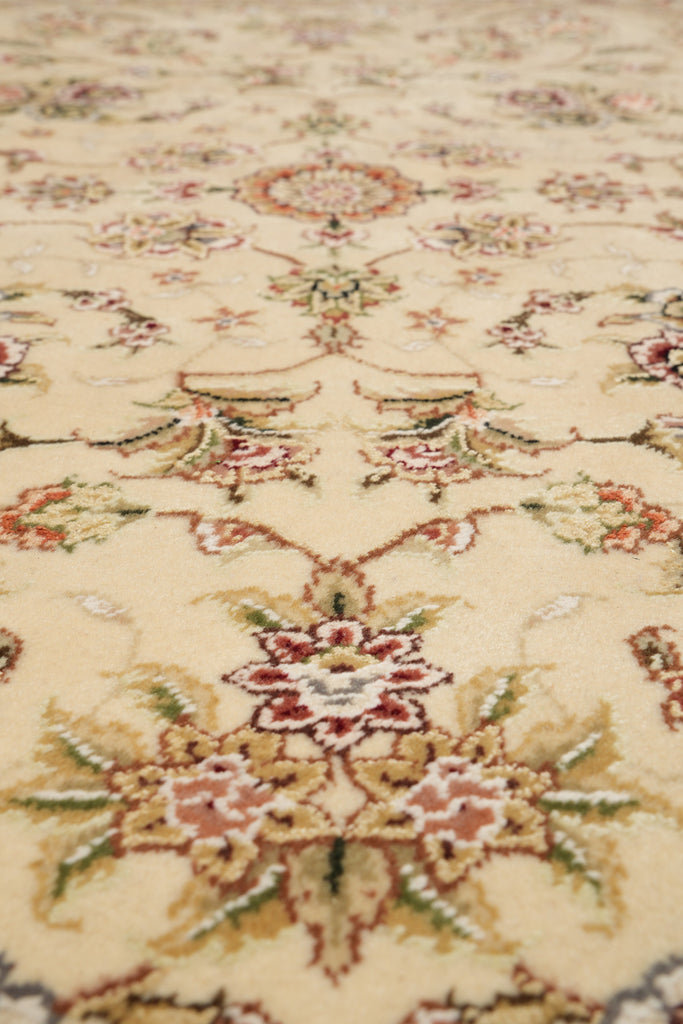 5 x 5 Round Wool and Silk High Quality Handmade Elegant Rug #F-4215