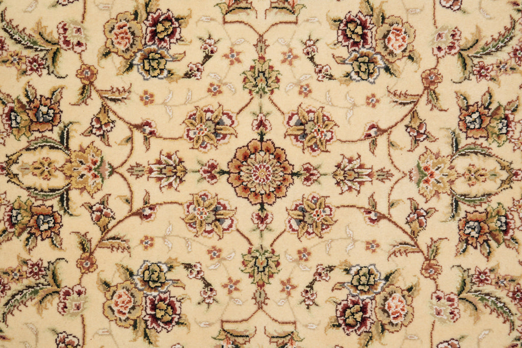 5 x 5 Round Wool and Silk High Quality Handmade Elegant Rug #F-4215