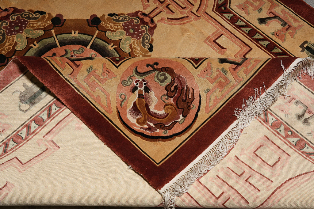 6 x 9 Chinese Dragon Silk Hand-Knotted Rug #PIX-20506