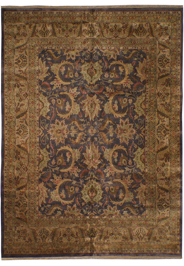 11.6 x 15.3 Quality Wool Jaipur Rug Slate Blue Gold Sale 