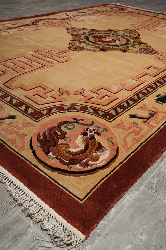 6 x 9 Chinese Dragon Silk Hand-Knotted Rug #PIX-20506