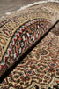 Load image into Gallery viewer, 5 x 5.4 Round Quality Wool and Silk Handmade Mahi Tabriz Herati Rug Black #F-4216
