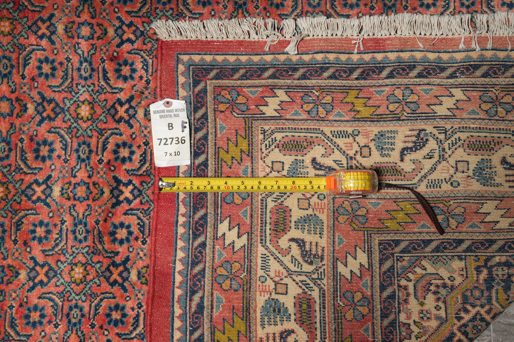 7 x 10 Pinkish Wool Persian Herati Lilihan Rug 72736