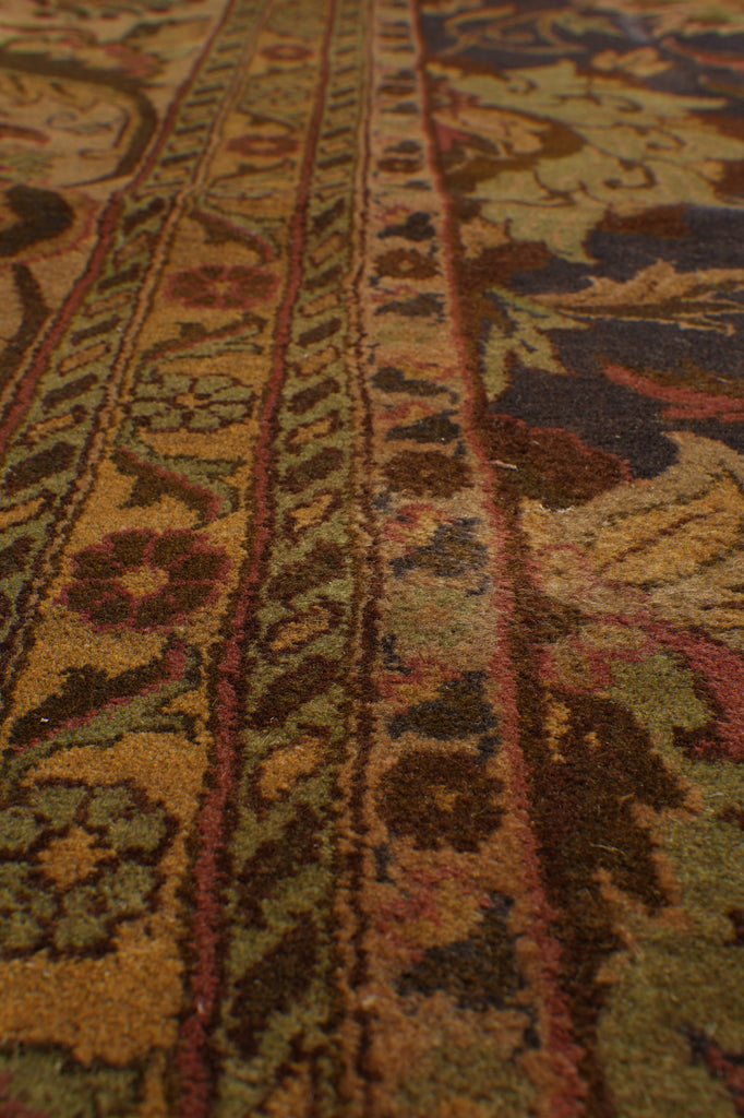 11.6 x 15.3 Quality Wool Jaipur Rug Slate Blue Gold Sale #PIX-432