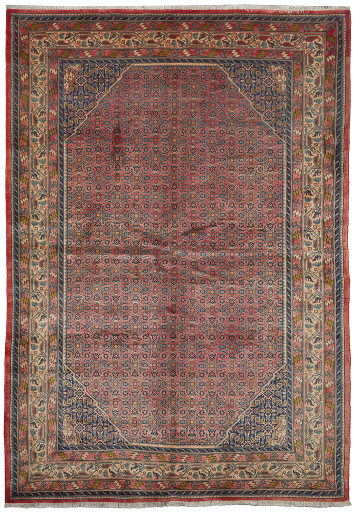 7 x 10 Pinkish Wool Persian Herati Lilihan Rug 72736