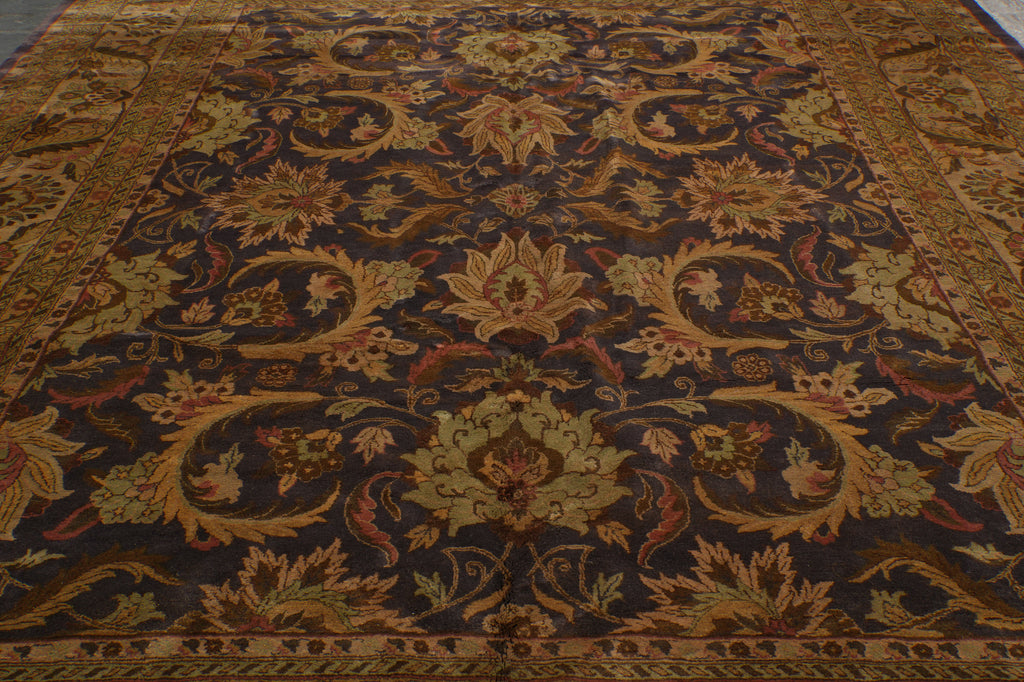 11.6 x 15.3 Quality Wool Jaipur Rug Slate Blue Gold Sale #PIX-432