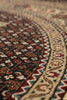 Load image into Gallery viewer, 5 x 5.4 Round Quality Wool and Silk Handmade Mahi Tabriz Herati Rug Black #F-4216