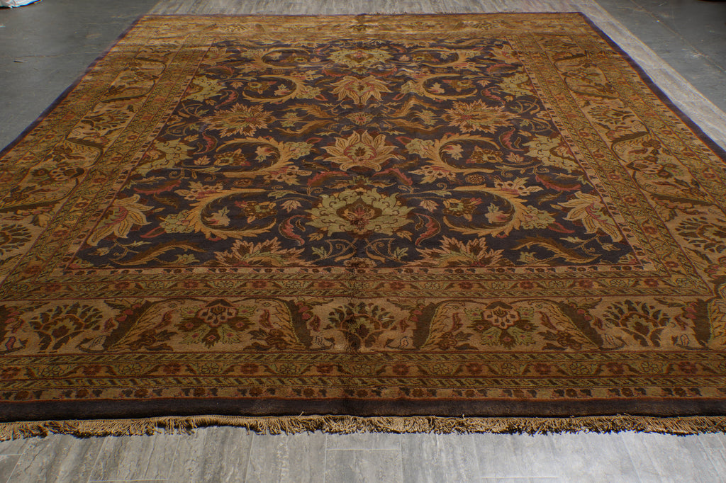 11.6 x 15.3 Quality Wool Jaipur Rug Slate Blue Gold Sale #PIX-432