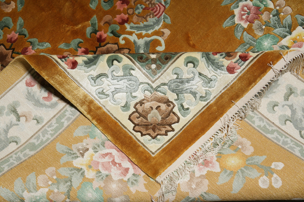 6 x 9 Hand-Knotted French Aubusson Silk Rug #PIX-27500