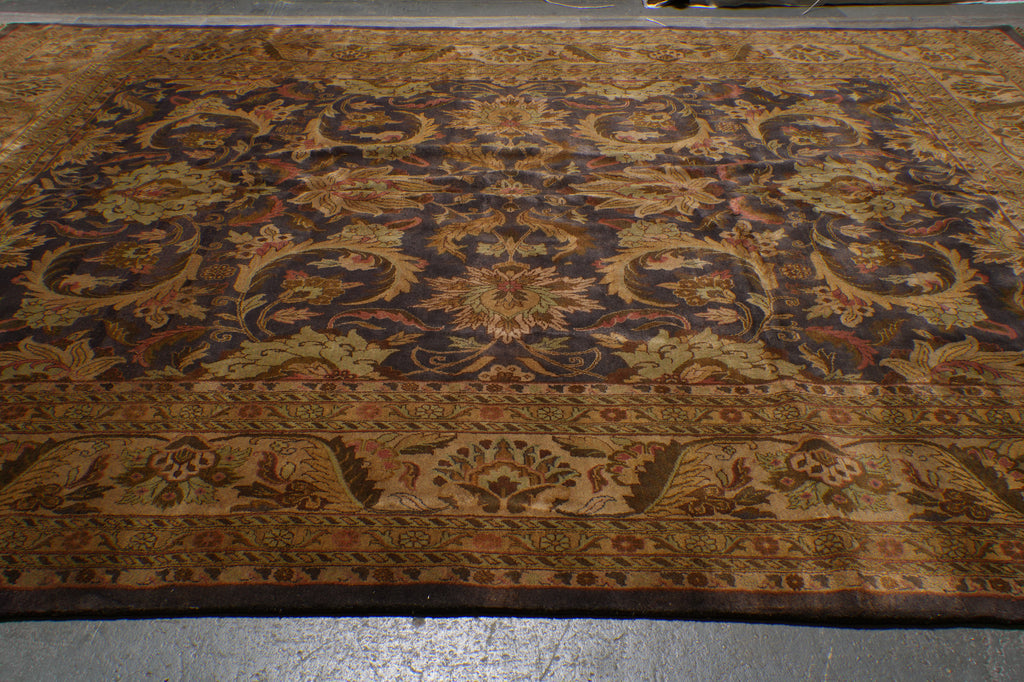 11.6 x 15.3 Quality Wool Jaipur Rug Slate Blue Gold Sale 