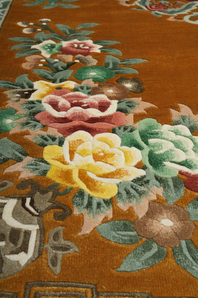 6 x 9 Hand-Knotted French Aubusson Silk Rug #PIX-27500
