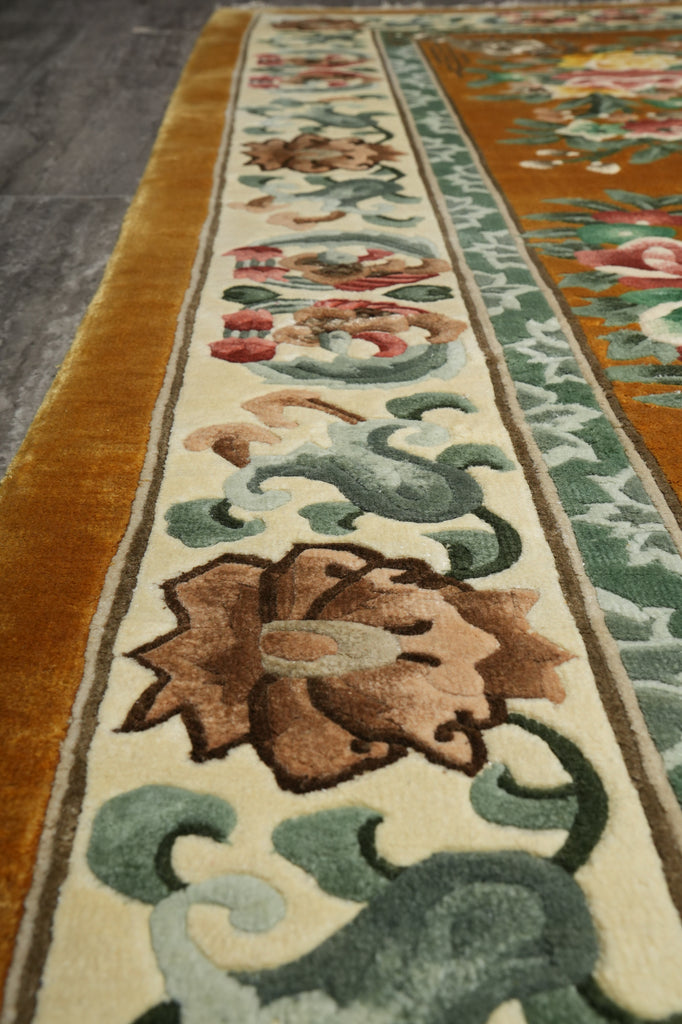6 x 9 Hand-Knotted French Aubusson Silk Rug #PIX-27500