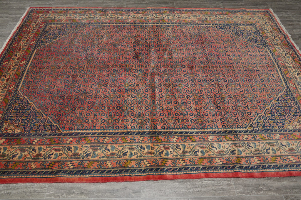 7 x 10 Pinkish Wool Persian Herati Lilihan Rug 72736