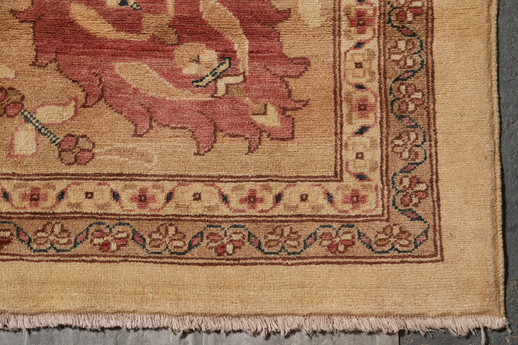 12 x 17.6 Beige Gold Zigler Chobi Peshawar Quality Large Rug #F-6618