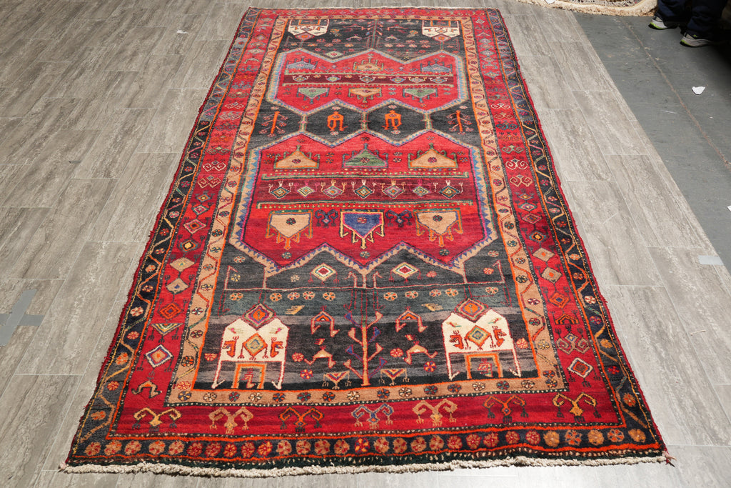 5.2 x 10.4 Estate Rug Tribal Persian Handmade Carpet 