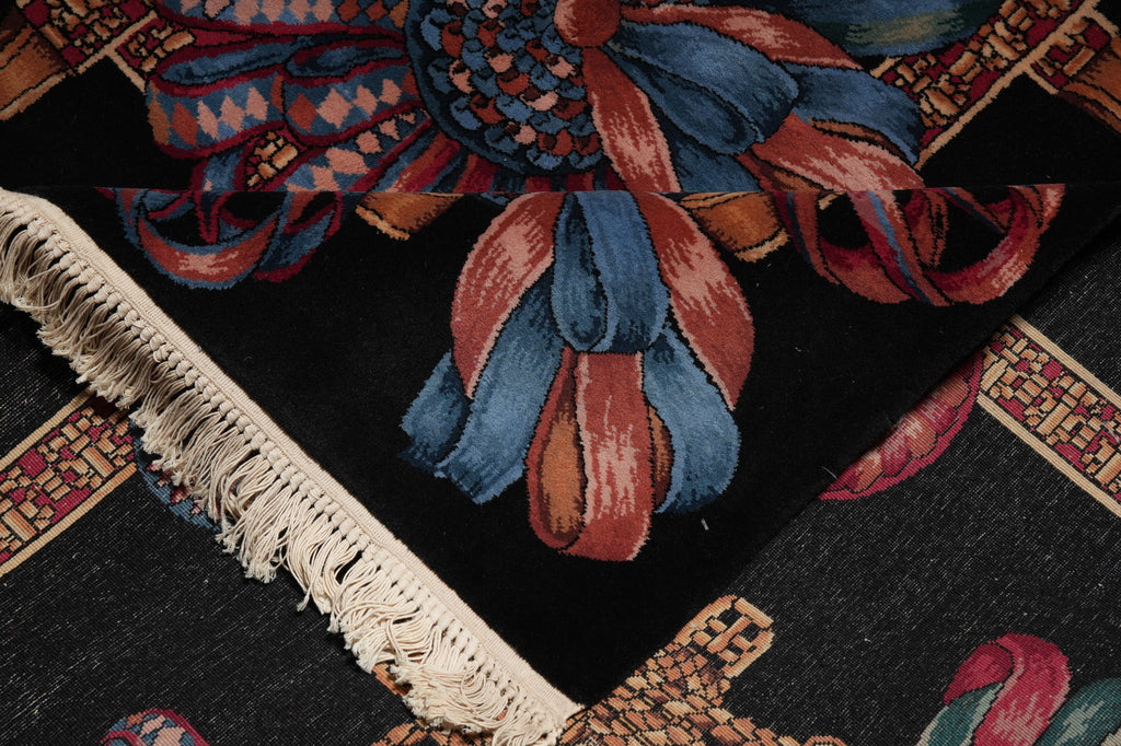 7 x 7 Black Minnici Design Rug #PIX-16004