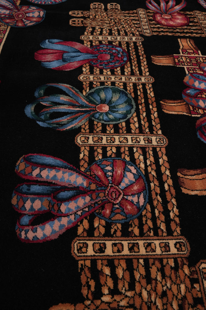 7 x 7 Black Minnici Design Rug #PIX-16004