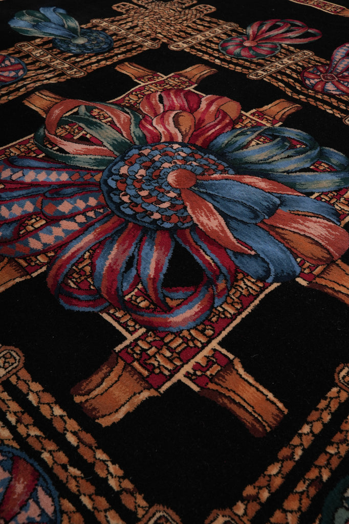 7 x 7 Black Minnici Design Rug #PIX-16004