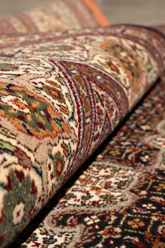 6.5 x 10 Authentic Persian Tabriz Mahi Rug Wool and Silk Handmade Iran #F-4218