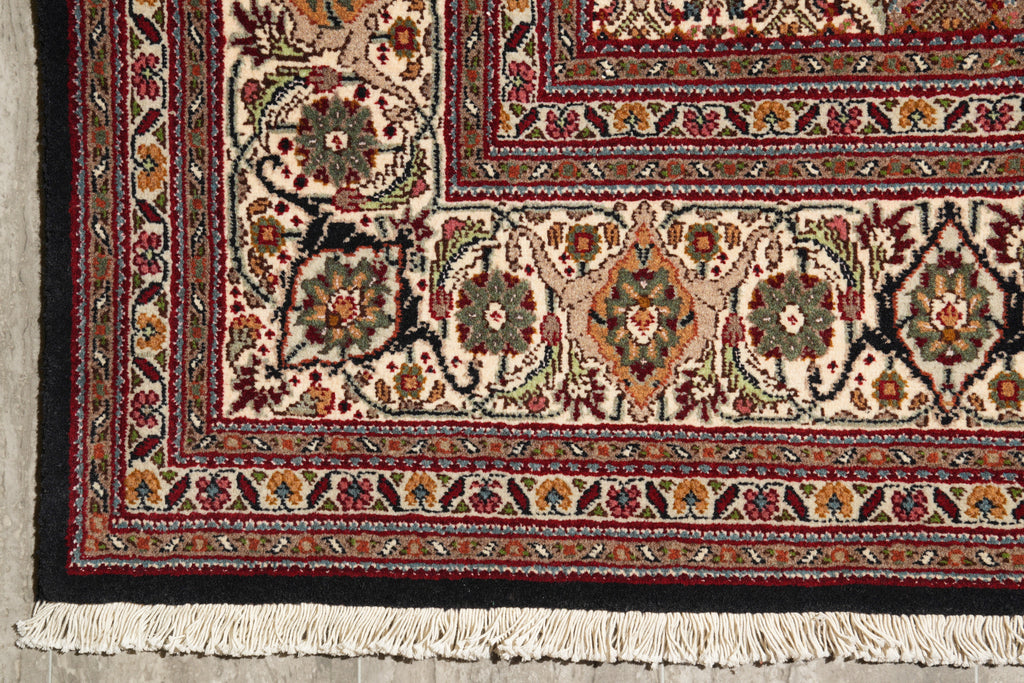 6.5 x 10 Authentic Persian Tabriz Mahi Rug Wool and Silk Handmade Iran #F-4218