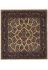 Load image into Gallery viewer, 7 x 7.4 Ivory Fine Persian Sarouk Rug 72381