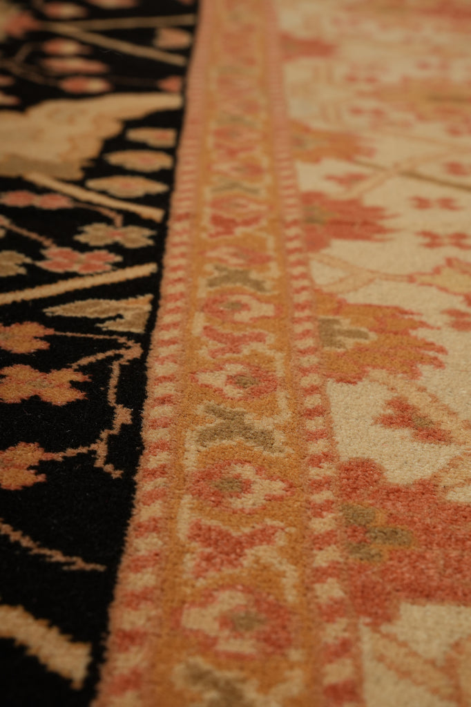 6 x 9 Hand-Knotted Agra Rug Black #PIX-16678